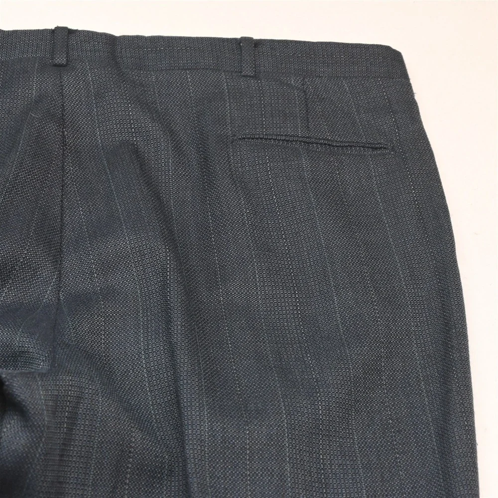 Vtg USA Made 48L 42x32 Blue Blanketweave Wool Mens Jacket Pants Suit